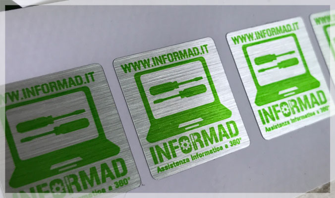 Custom Printed Brushed Chrome Stickers