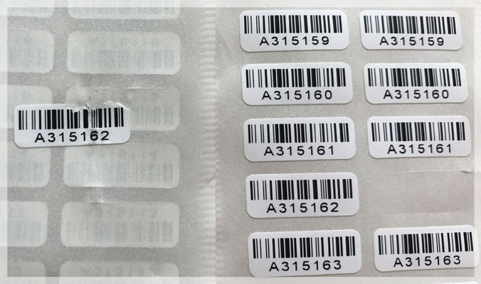 Destructible Vinyl Barcode Labels