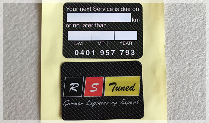 Double Sided Service Reminder Stickers