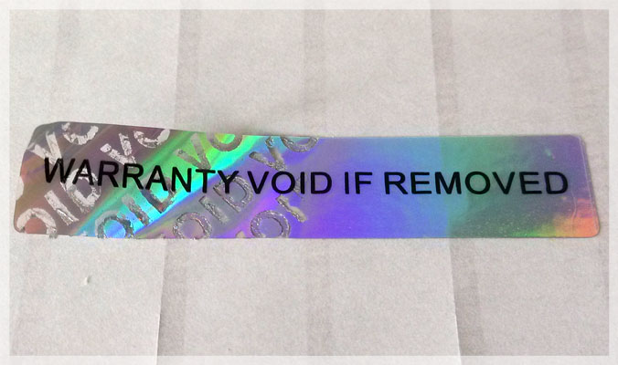 Holographic Tamper Evident VOID Stickers