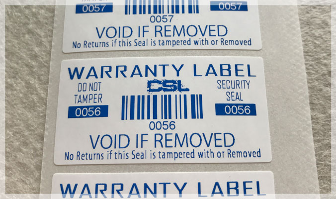 Warranty Void if Removed Destructible Vinyl Labels